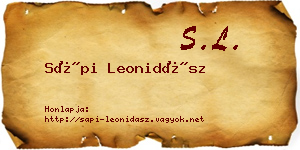 Sápi Leonidász névjegykártya